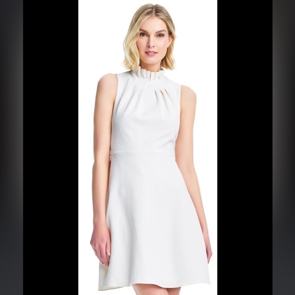 Adrianna Papell Dresses & Skirts - Adrianna Papell Ruffle Neckline Fit and Flare Dress Dress size 4